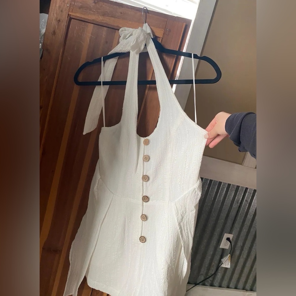 white linen boutique romper